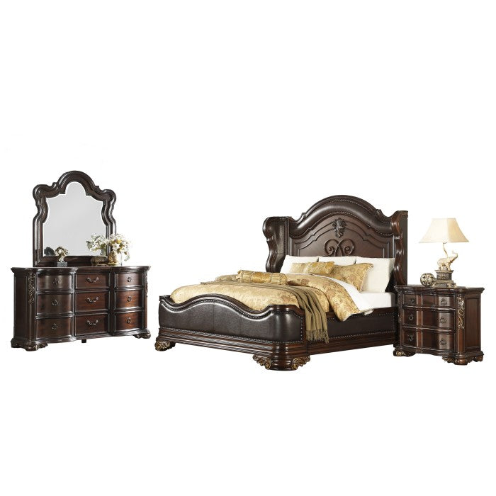 Royal Highlands Dark Cherry Queen Bed - Ornate Home