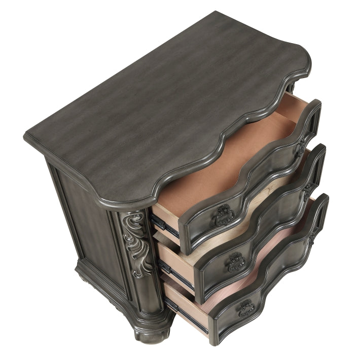 Royal Highlands Gray Nightstand - Ornate Home