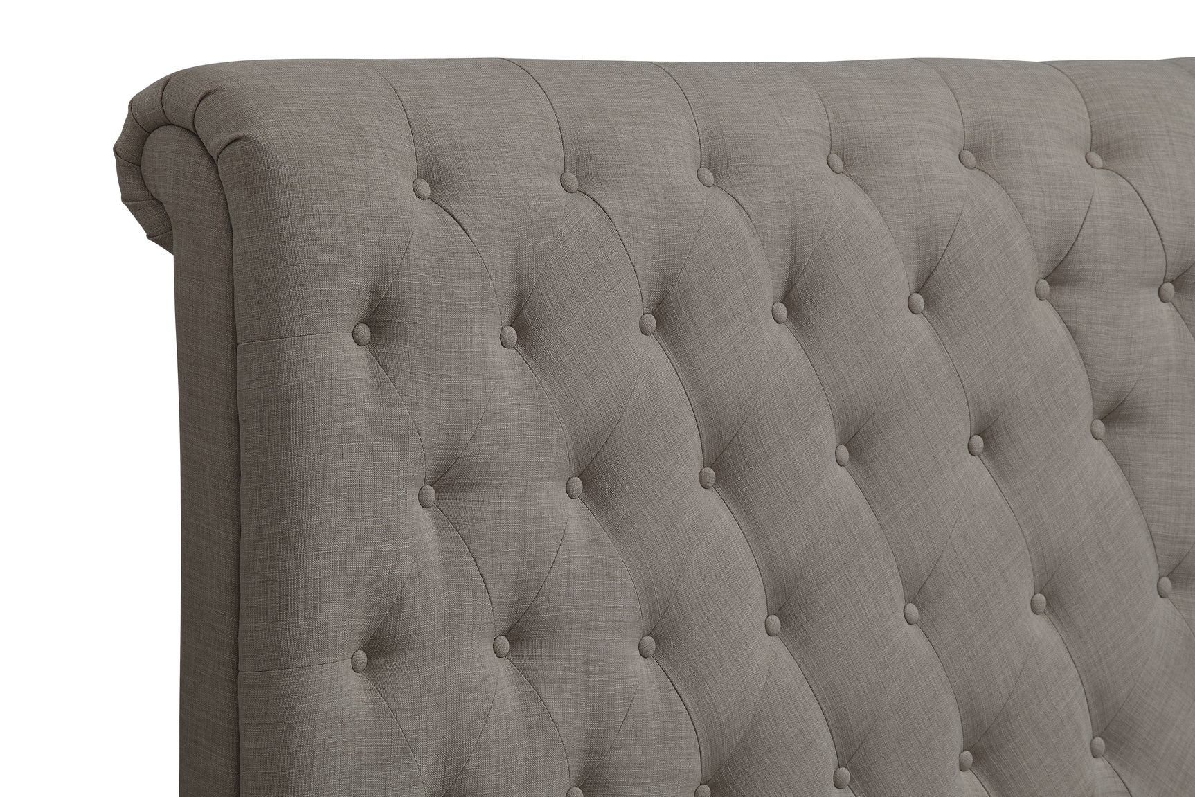 Royal Tufted Queen Upholstered Headboard in Dolphin Linen - Ornate Home