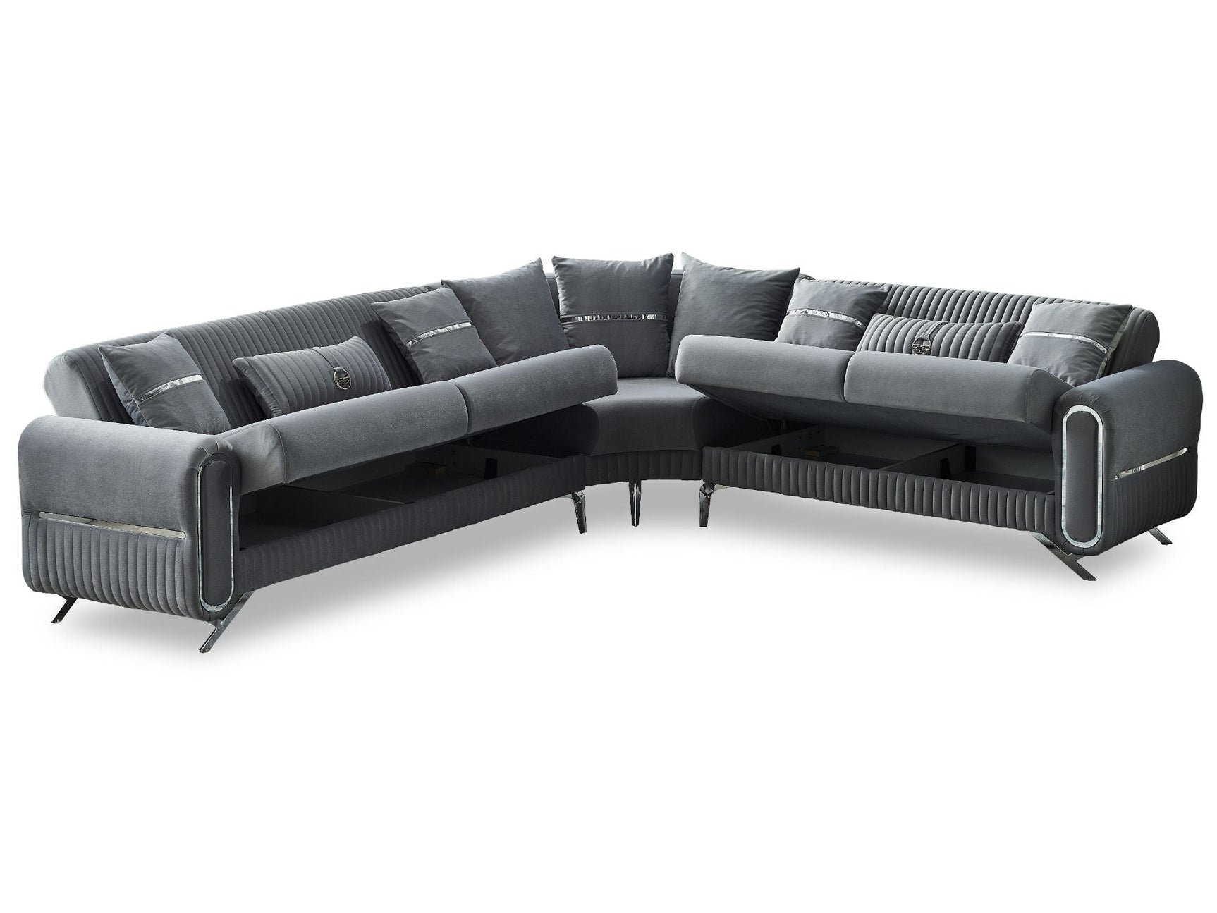 Royal Grey Convertible Sectional Sofa