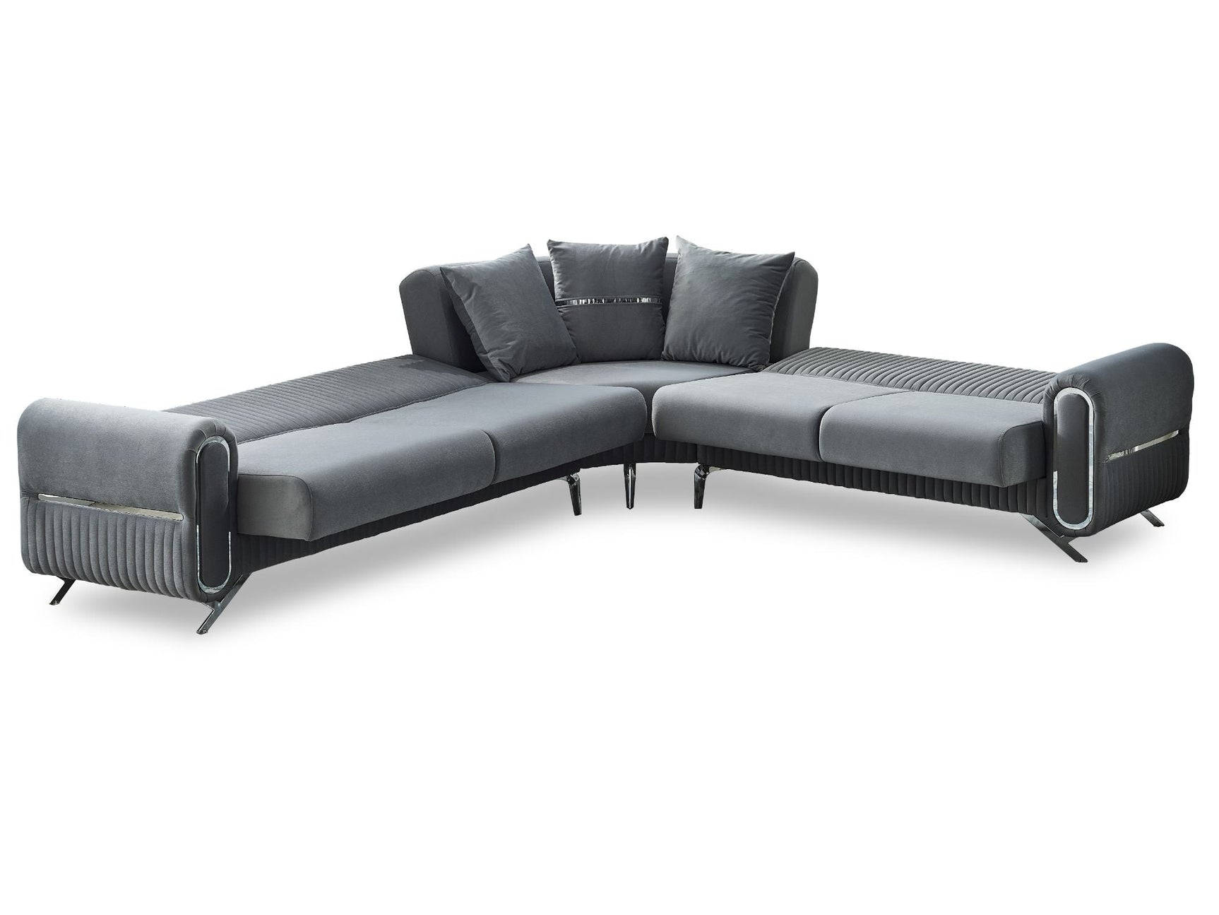 Royal Grey Convertible Sectional Sofa
