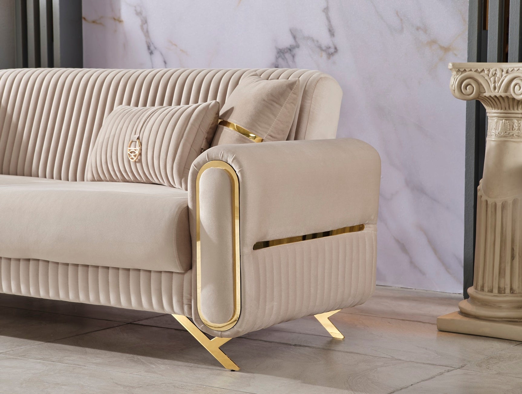 Royal Beige 3-pieces (Sofa & Loveseat & Chair) Living Room Set