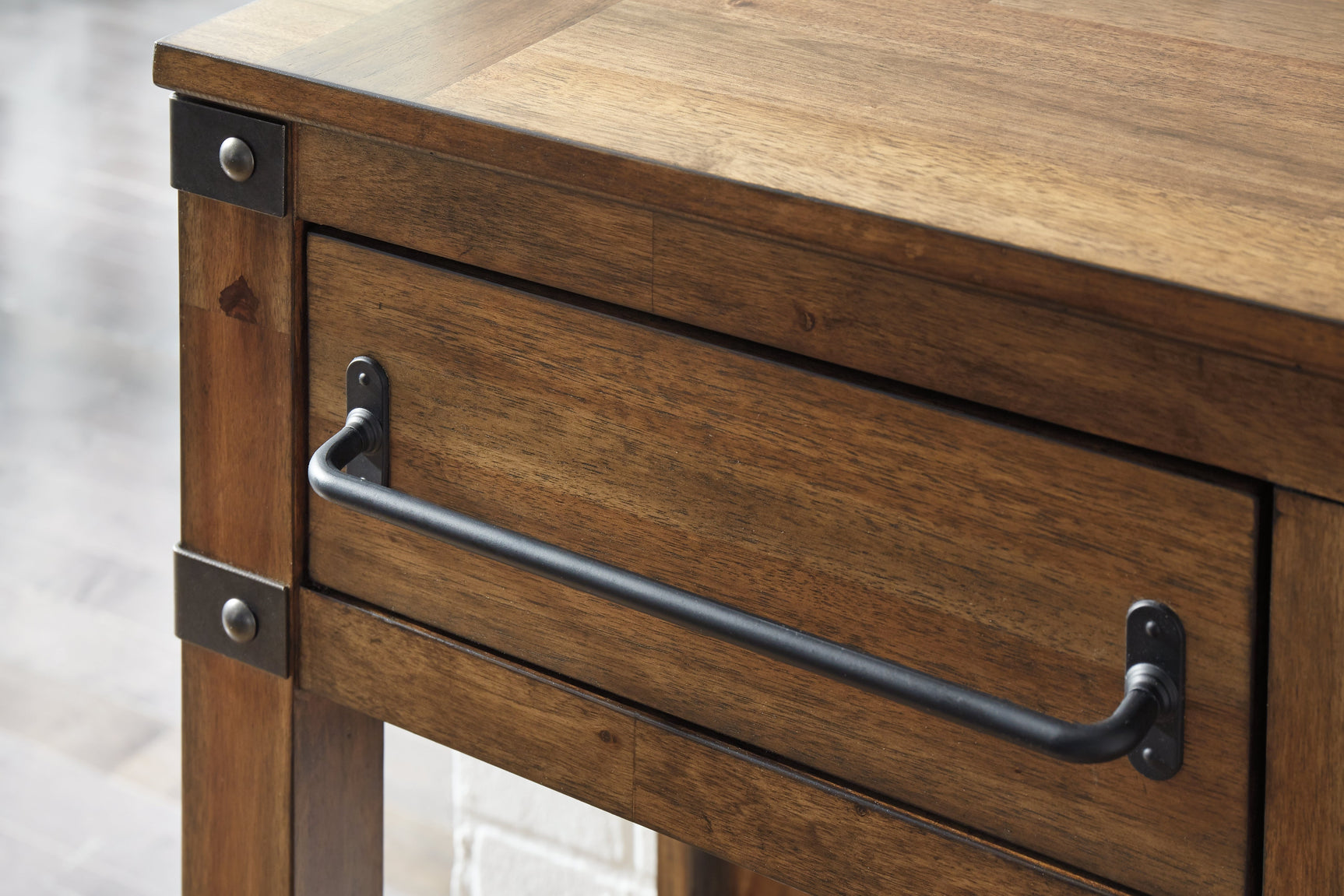 Roybeck Light Brown/Bronze Accent Cabinet - Ornate Home