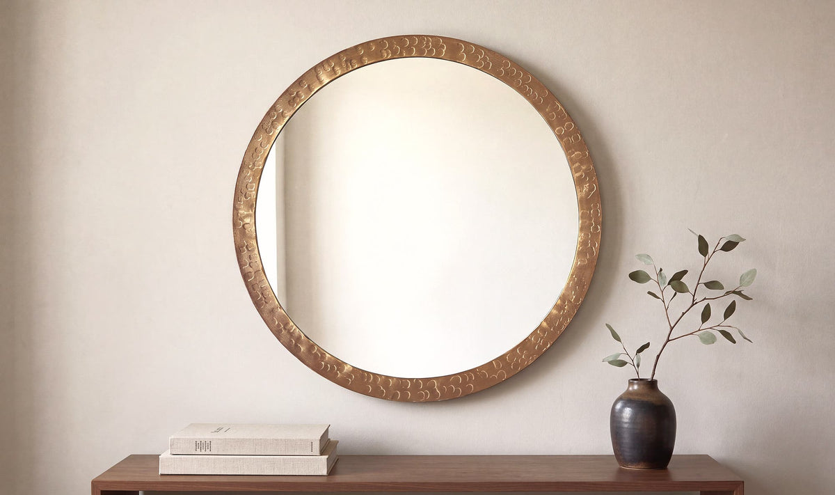 Royce Antique Brass Small Mirror Bronze - Ornate Home