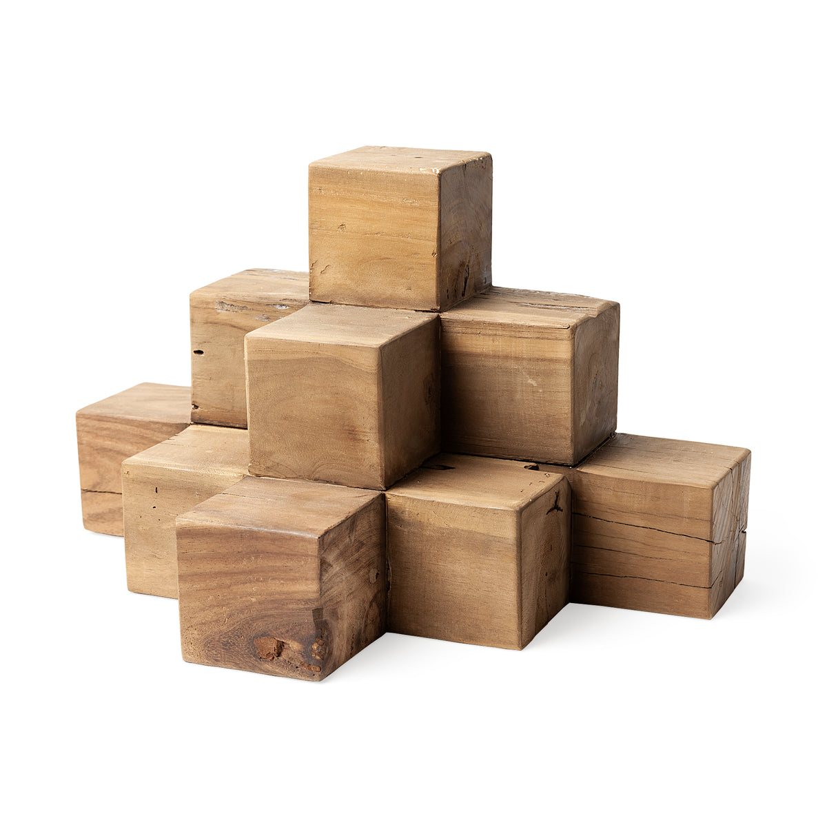 Rubik Natural Wooden Cube Display Object - Ornate Home