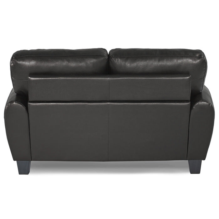 Rubin Black Loveseat - Ornate Home