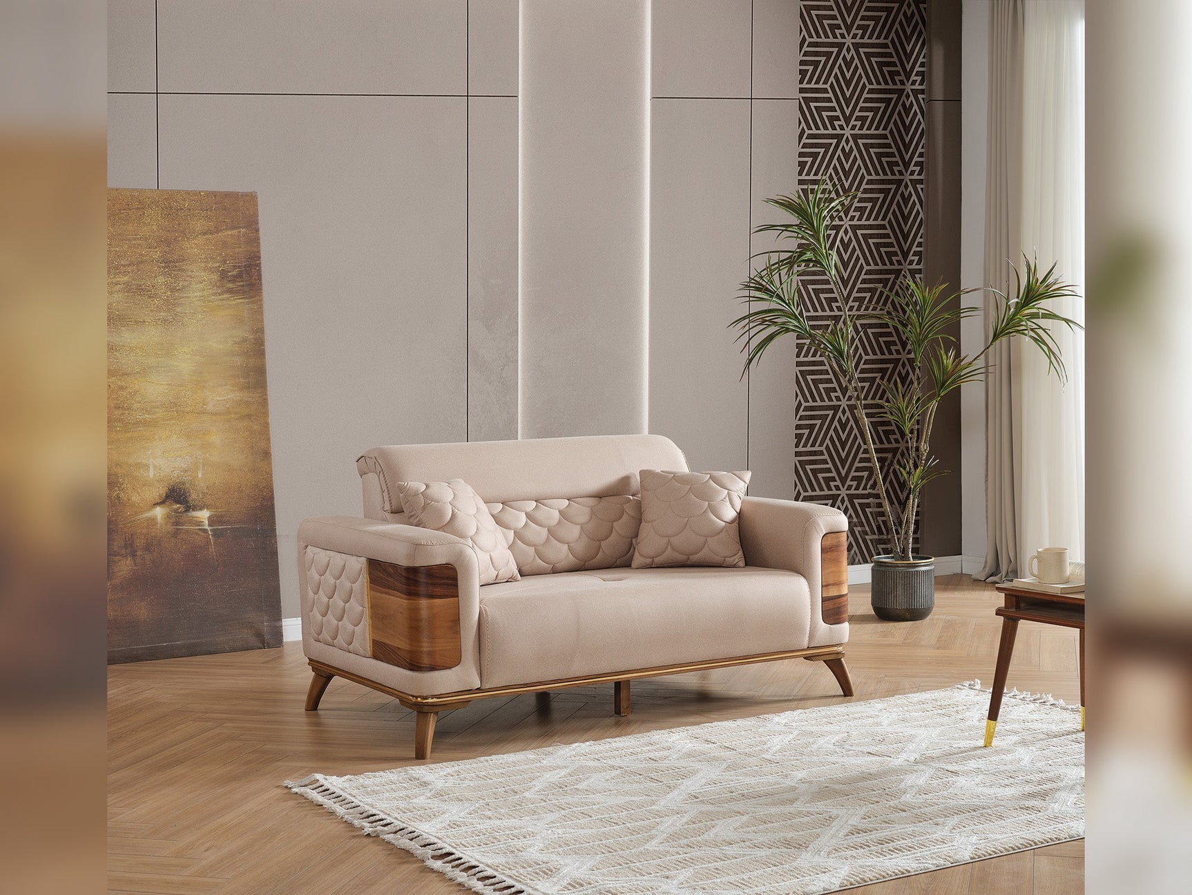 Ruby Beige 3-pieces (Sofa & Loveseat & Chair) Living Room Set