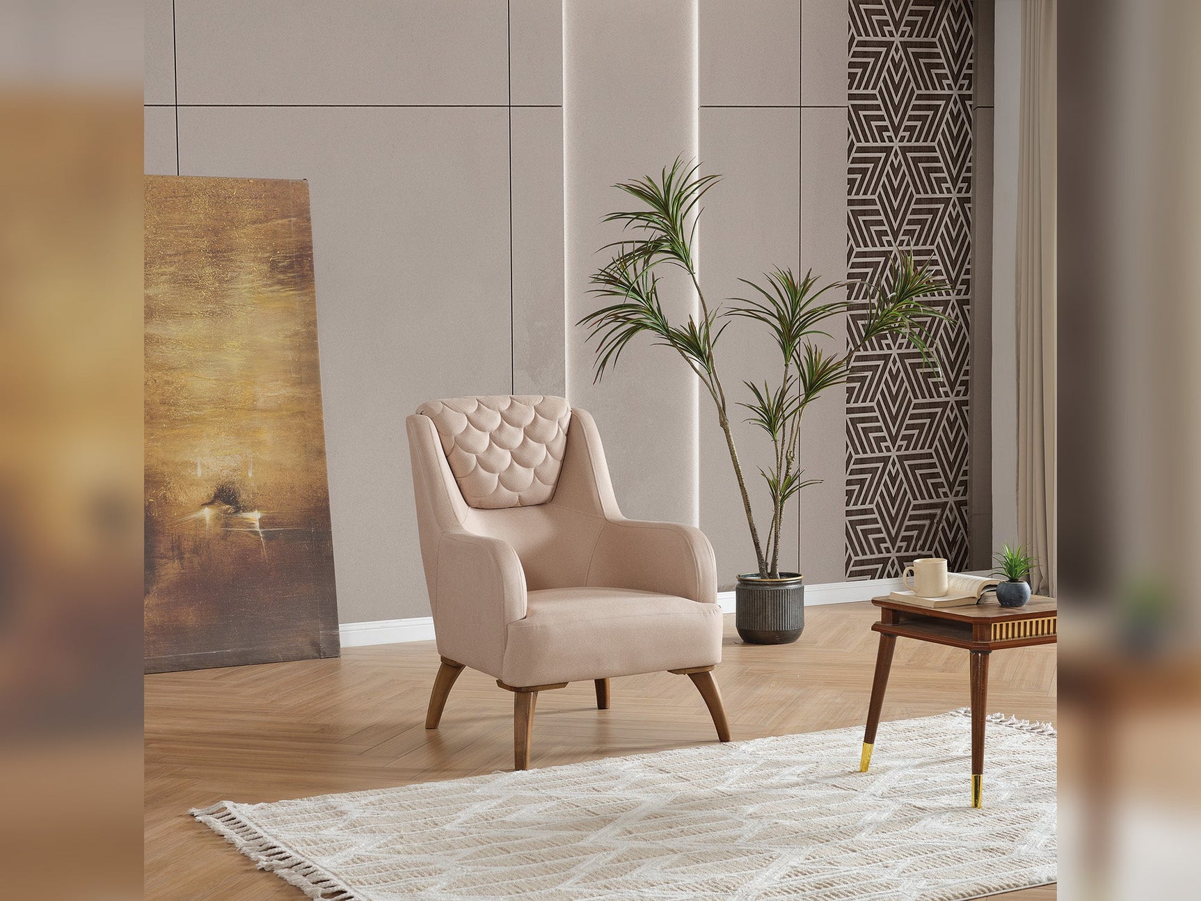 Ruby Beige 3-pieces (Sofa & Loveseat & Chair) Living Room Set