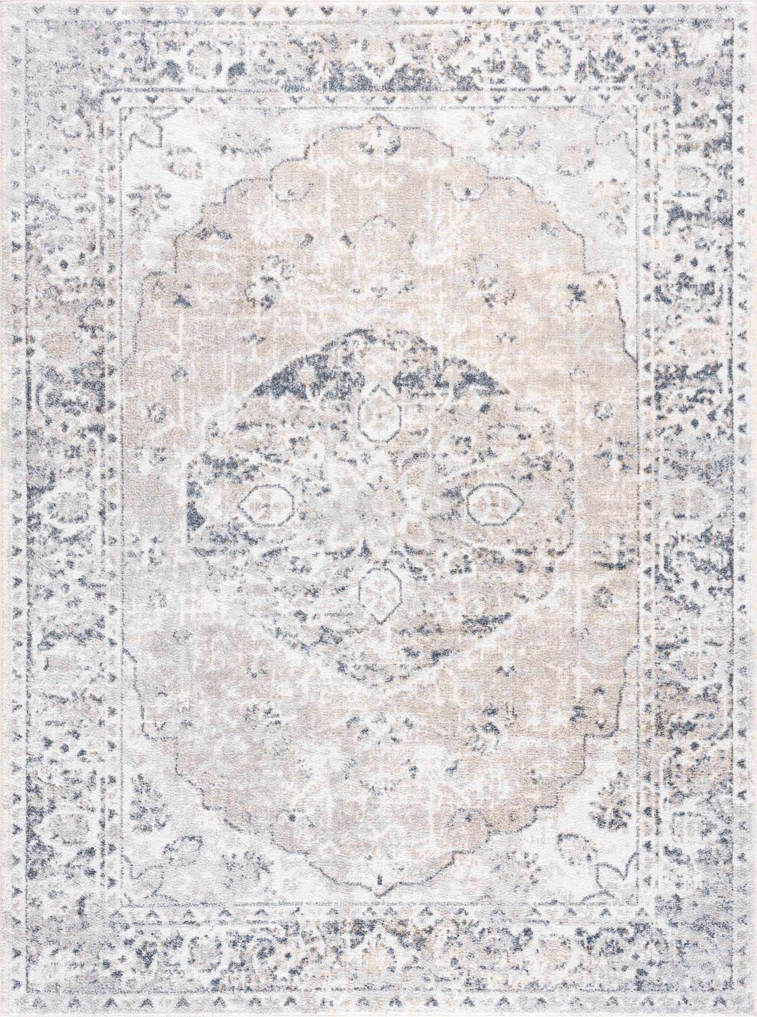 Rudo Cream Washable Area Rug - Ornate Home