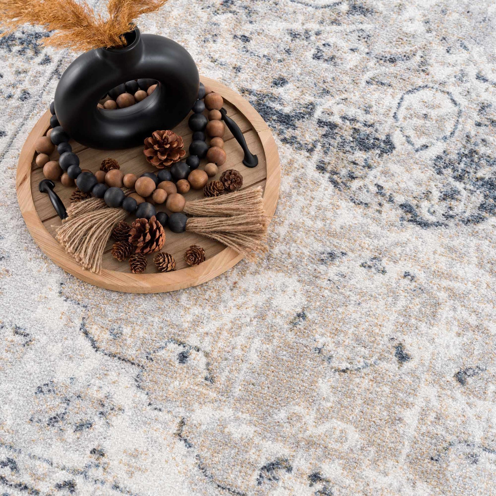 Rudo Cream Washable Area Rug - Ornate Home