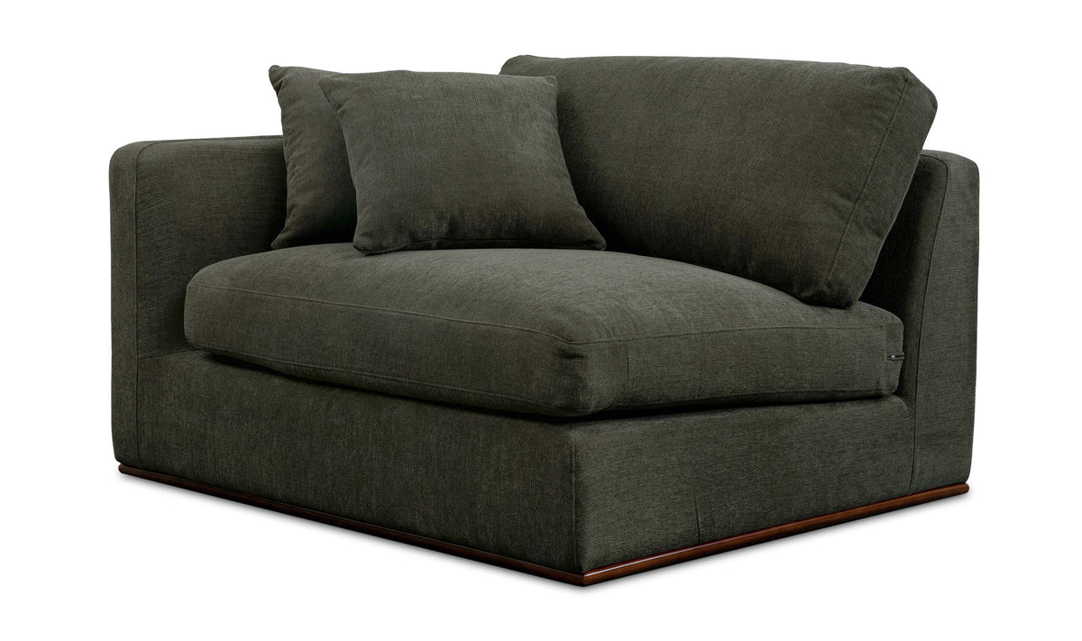 Rue Deep Green Left Arm Facing Chair