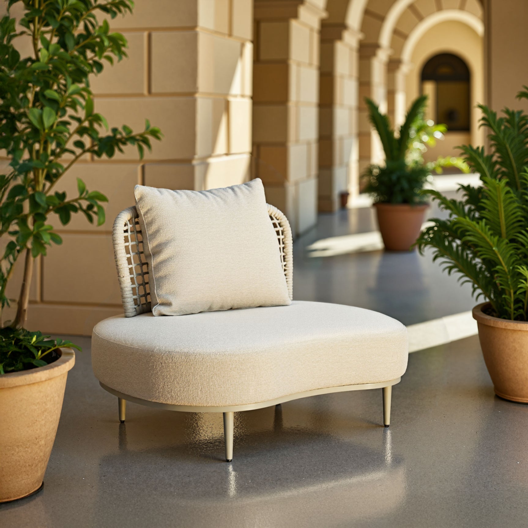 Ruhe Beige Accent Chair - Ornate Home