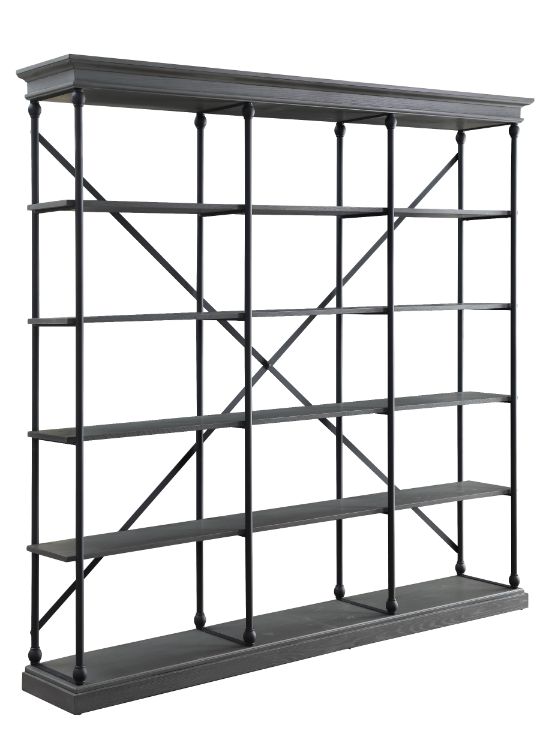 Rukia Gray/Black 84" Bookshelf - Ornate Home