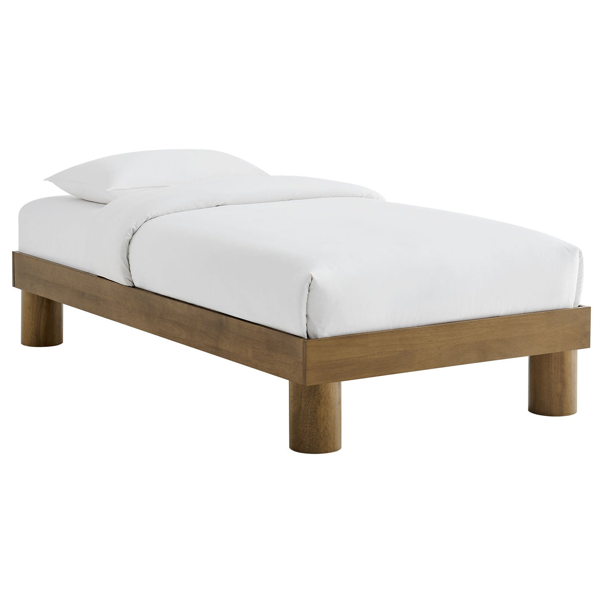 Runa French Oak Wood Twin Platform Bed - Ornate Home