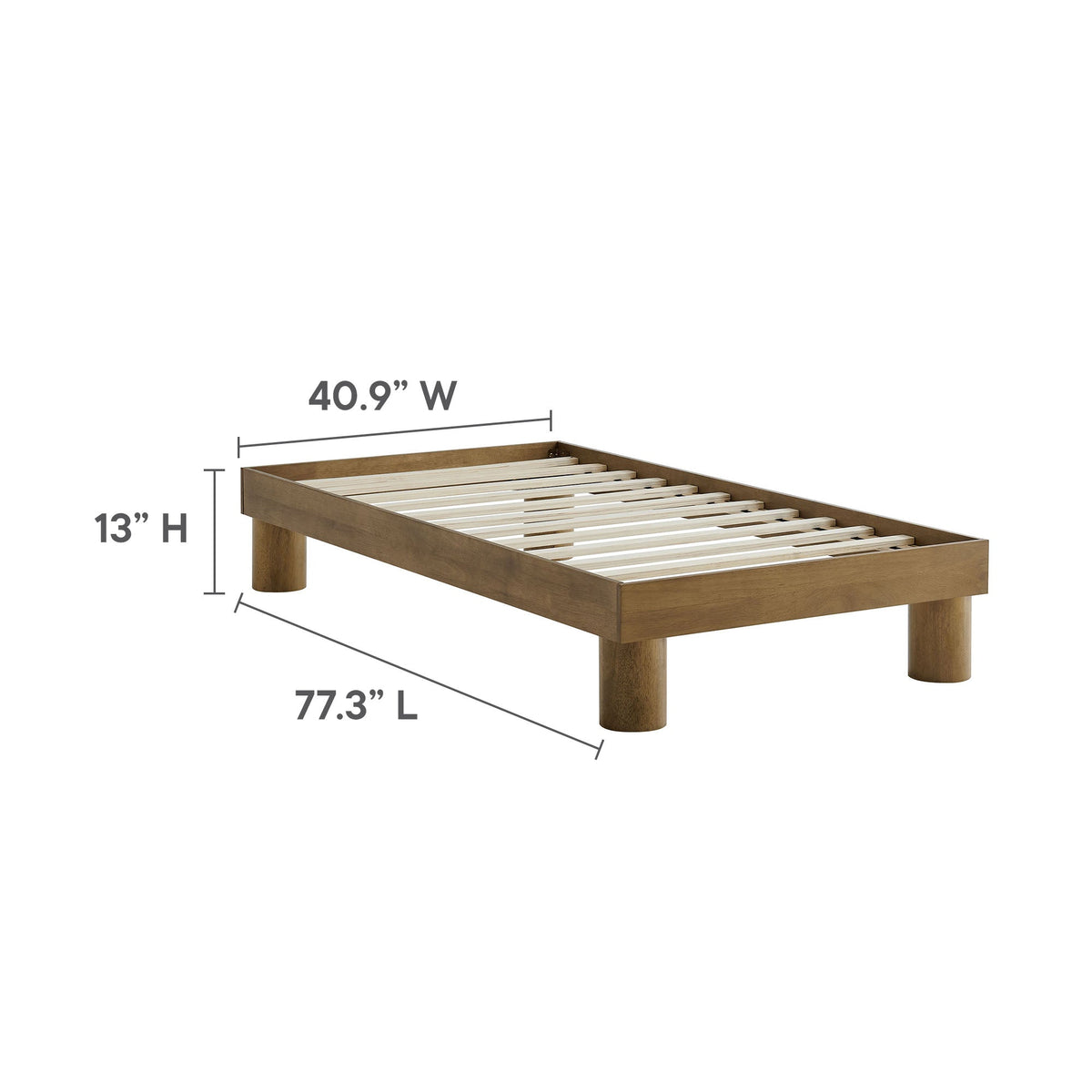 Runa French Oak Wood Twin Platform Bed - Ornate Home