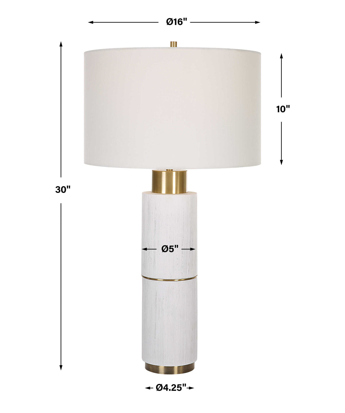 Ruse Whitewashed Table Lamp - Ornate Home