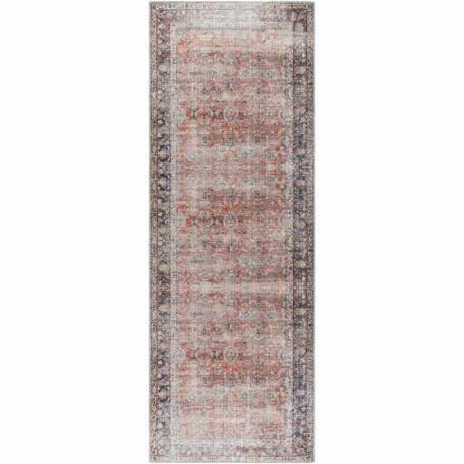Rust Anahawan Distressed Washable Area Rug - Clearance - Ornate Home