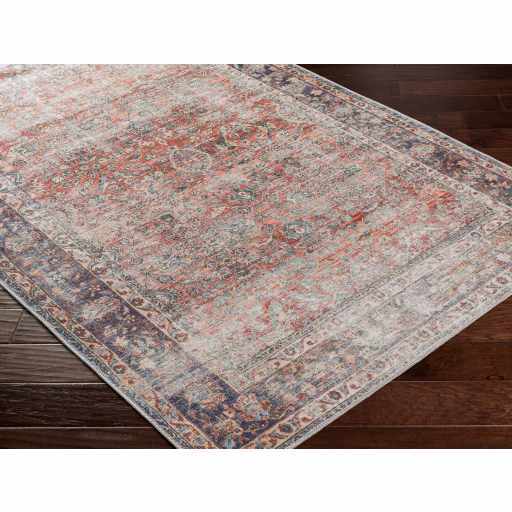 Rust Anahawan Distressed Washable Area Rug - Clearance - Ornate Home