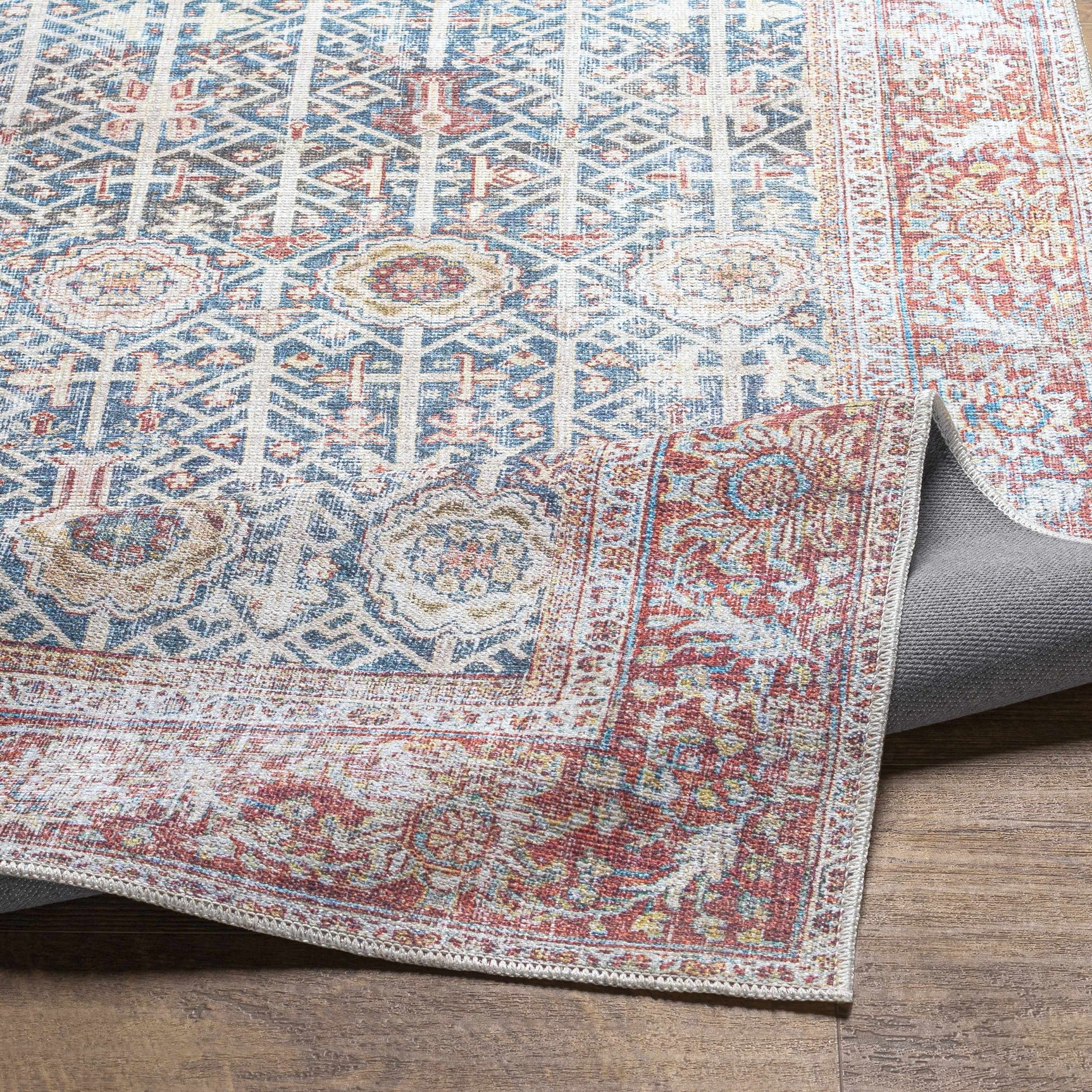 Rust Catadupa Distressed Washable Area Rug - Clearance - Ornate Home