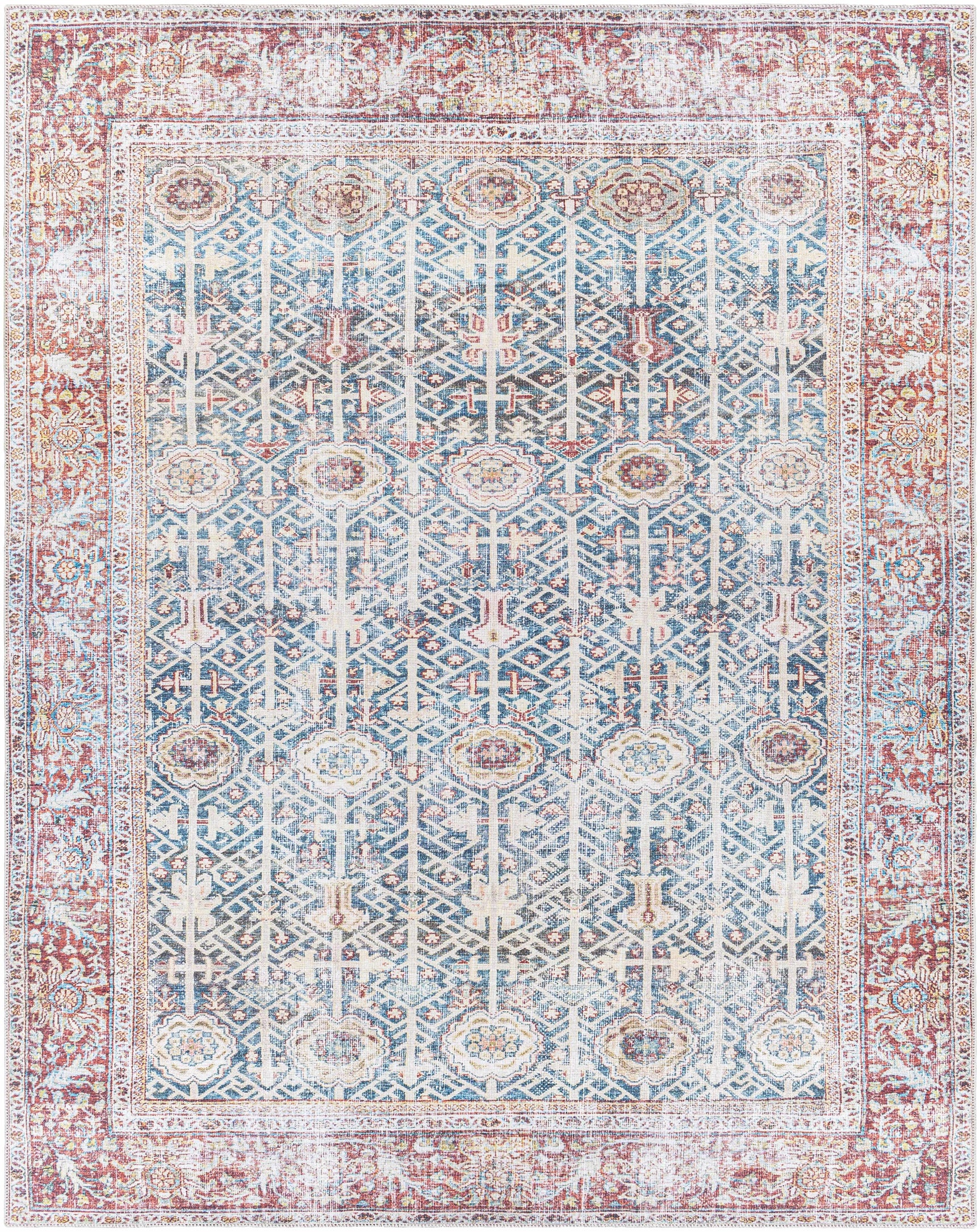 Rust Catadupa Distressed Washable Area Rug - Clearance - Ornate Home