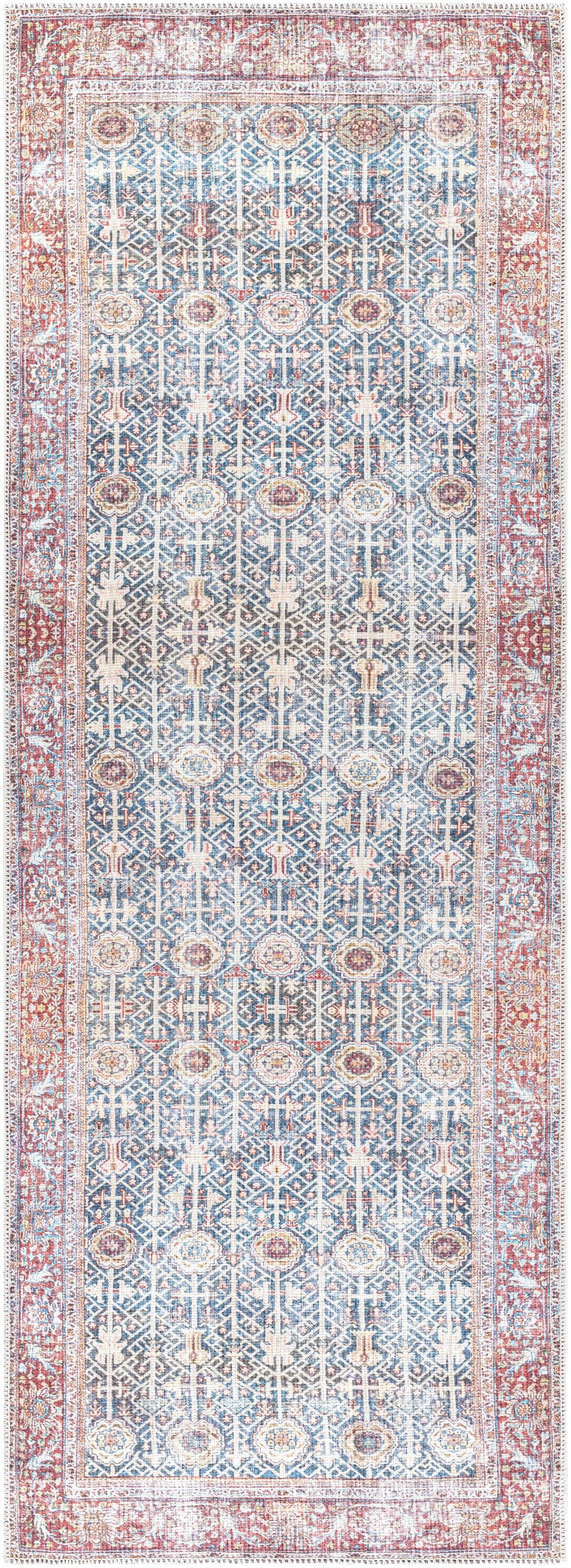 Rust Catadupa Distressed Washable Area Rug - Clearance - Ornate Home