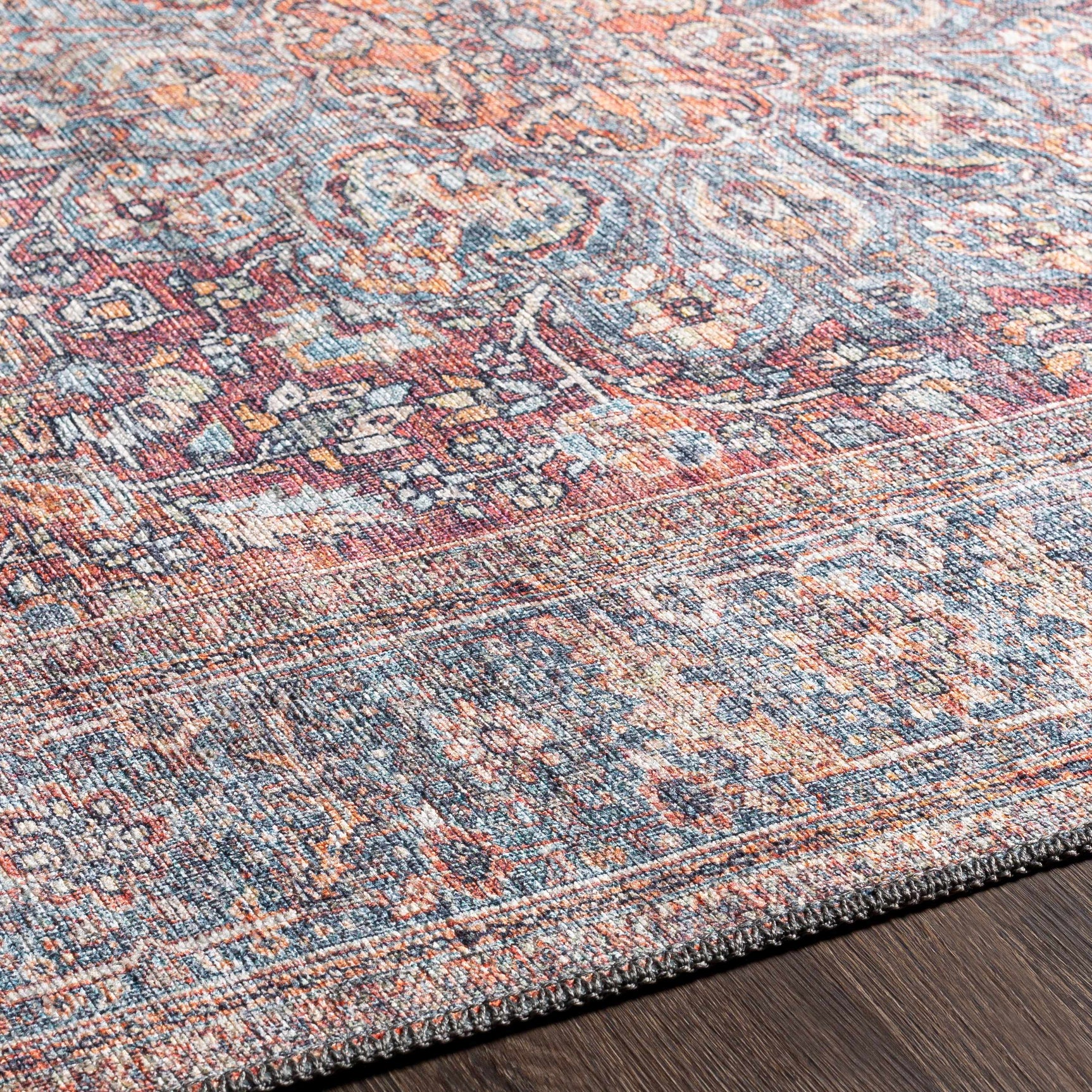 Rust Gardnertown Medallion Washable Area Rug - Clearance - Ornate Home