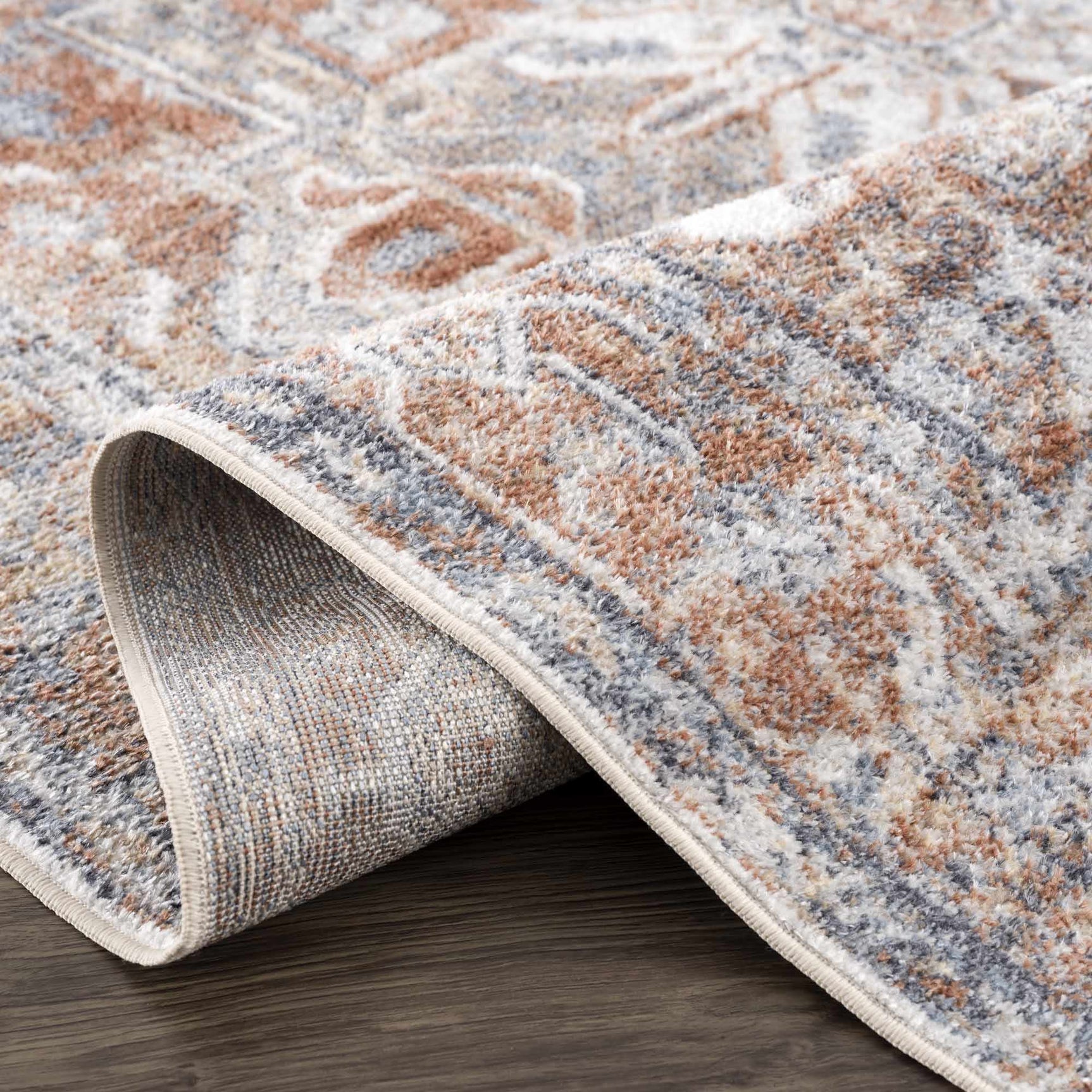 Rust Hera Washable Area Rug - Clearance - Ornate Home