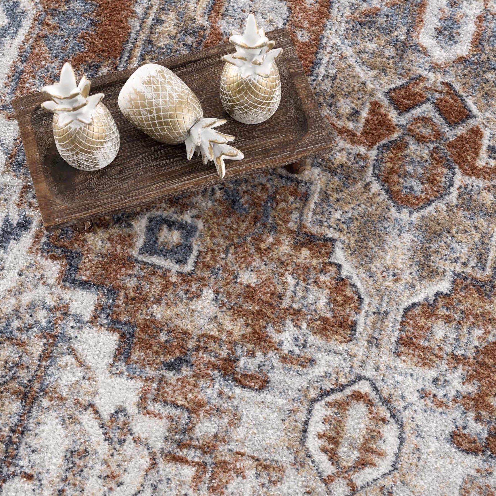 Rust Hera Washable Area Rug - Clearance - Ornate Home