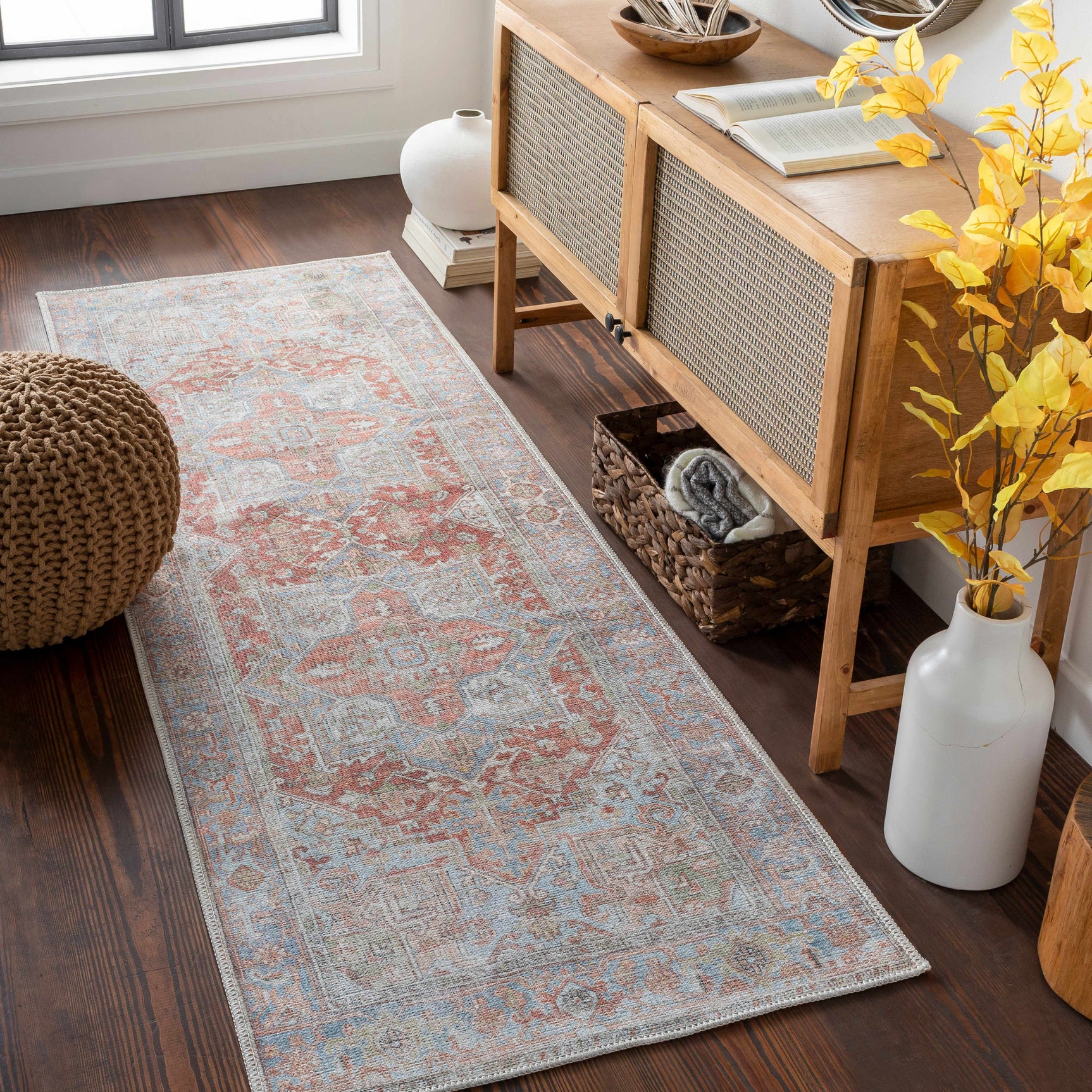 Rust Maayon Washable Rug - Ornate Home