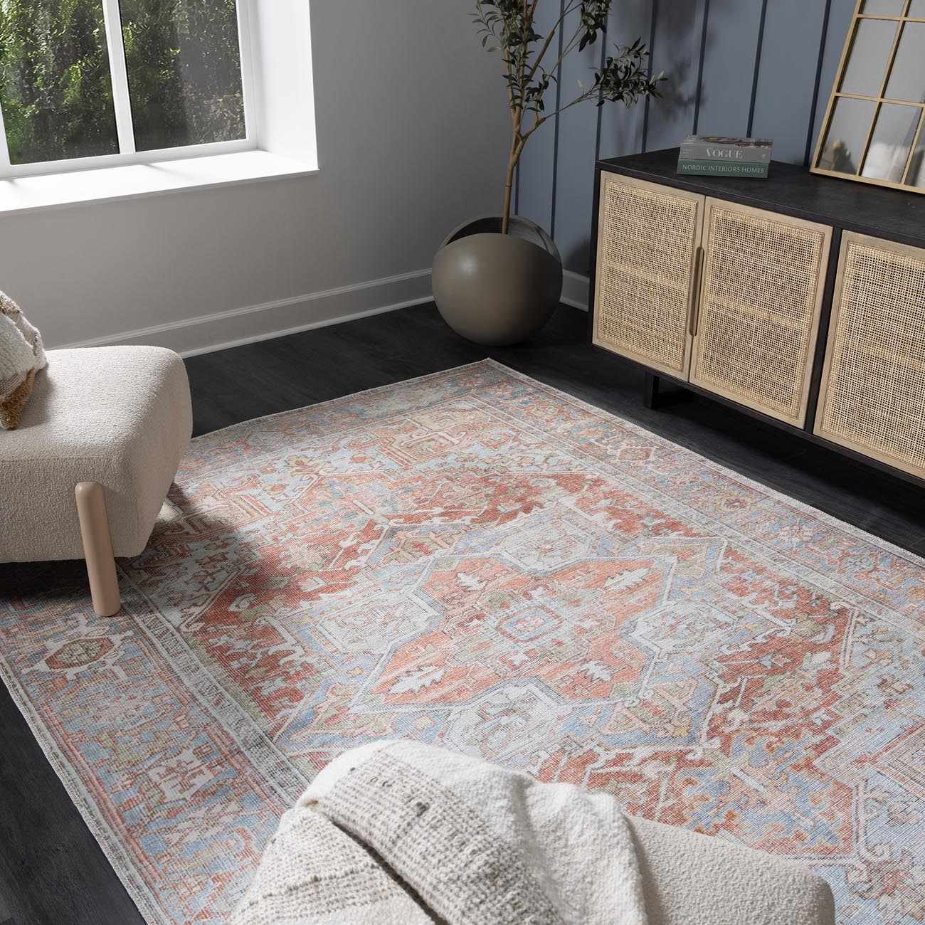 Rust Maayon Washable Rug - Ornate Home