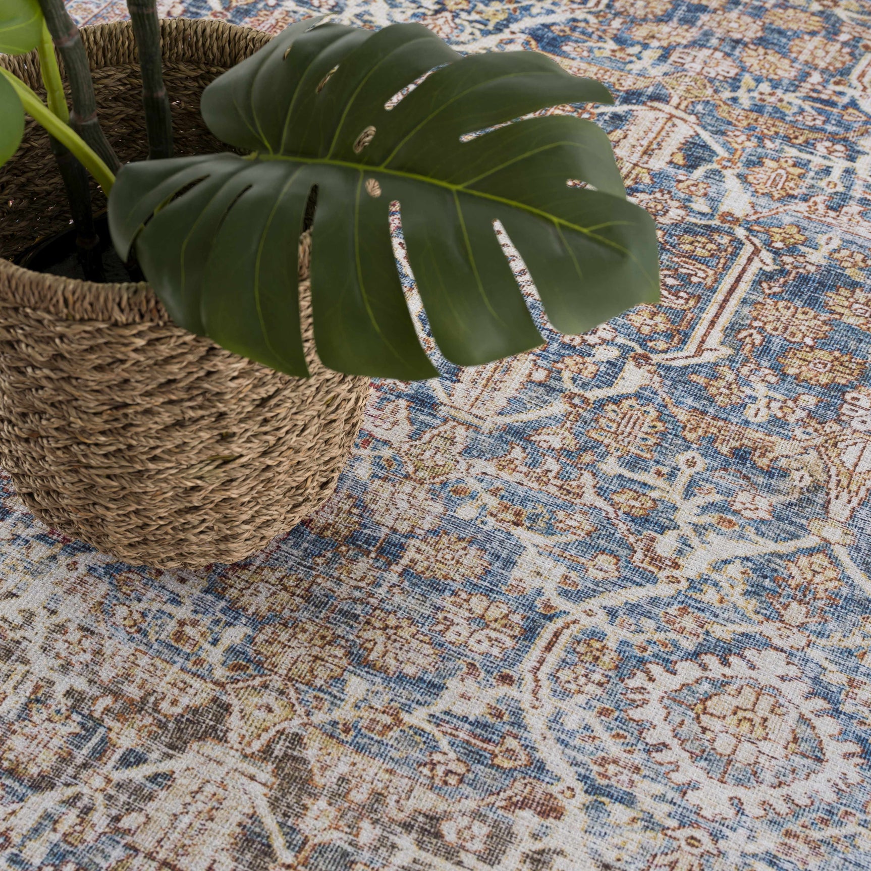 Rust Mair Traditional Washable Area Rug - Clearance - Ornate Home