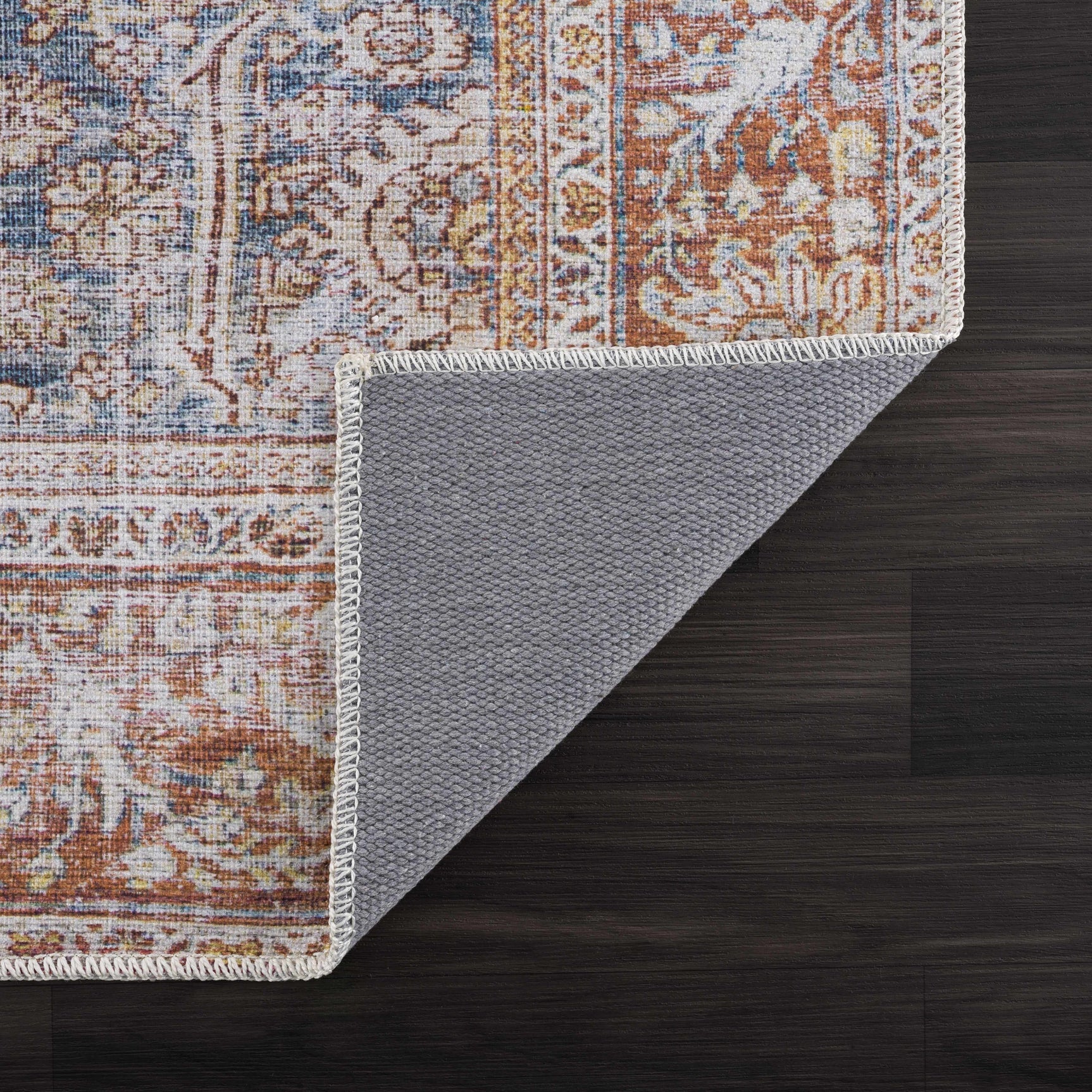 Rust Mair Traditional Washable Area Rug - Clearance - Ornate Home