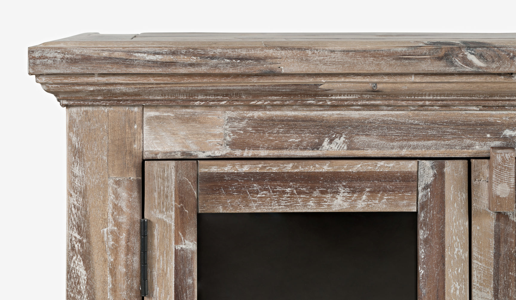 Rustic Shores Grey Wash 4 Door Low Cabinet - Ornate Home
