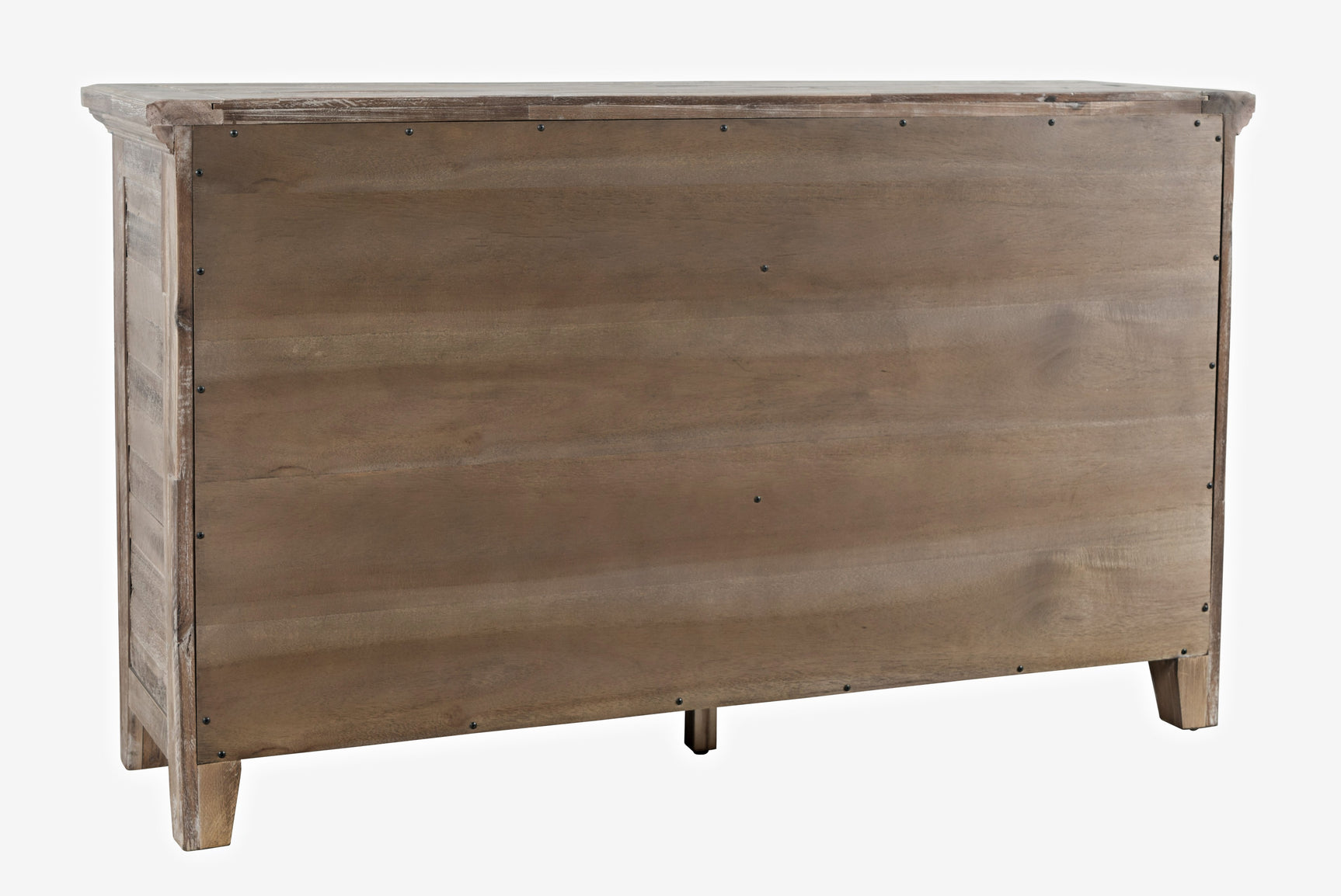Rustic Shores Grey Wash 4 Door Low Cabinet - Ornate Home