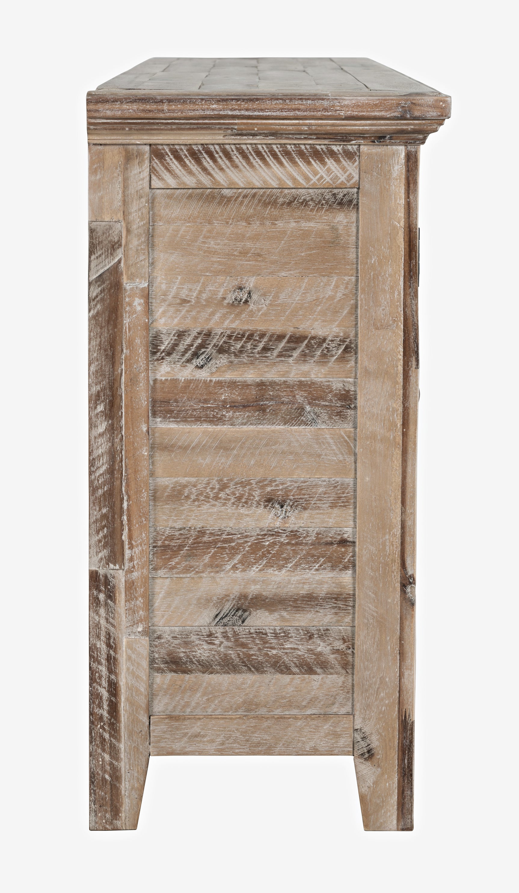 Rustic Shores Grey Wash 4 Door Low Cabinet - Ornate Home