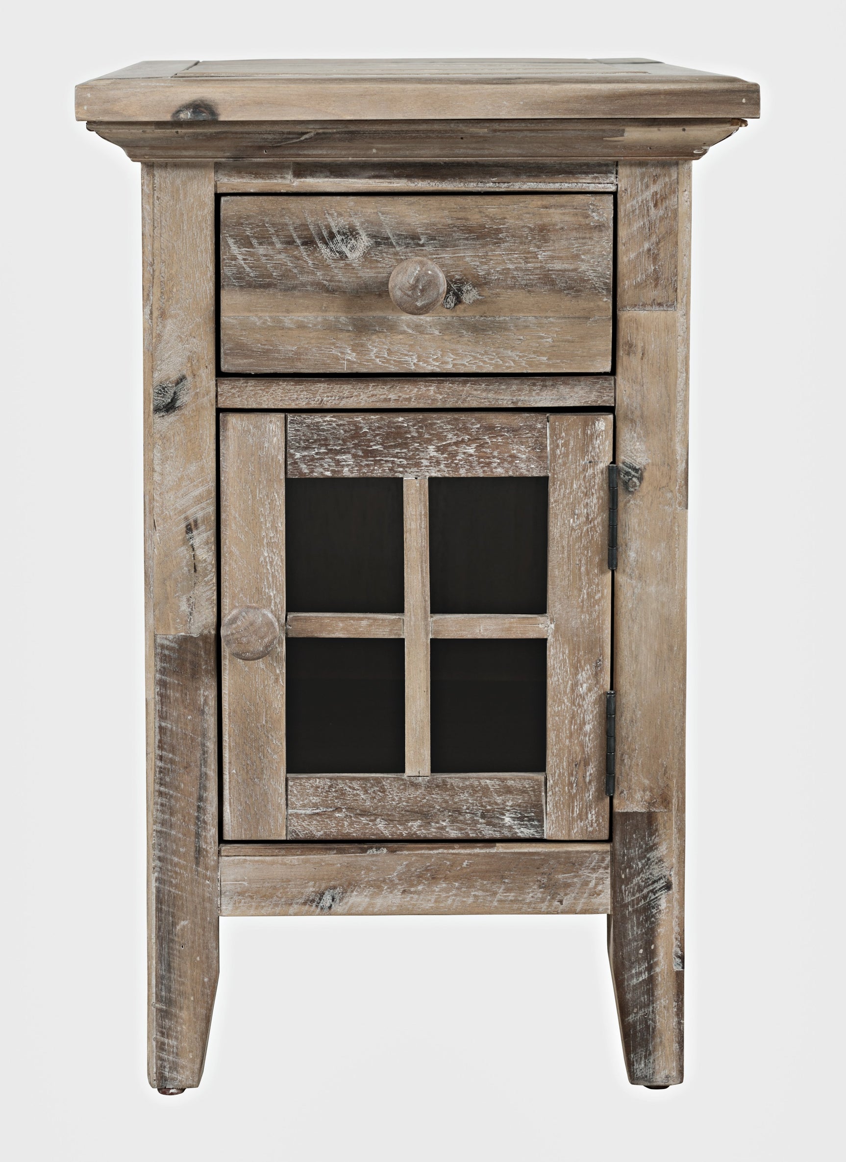 Rustic Shores Grey Wash Power Chairside Table - Ornate Home