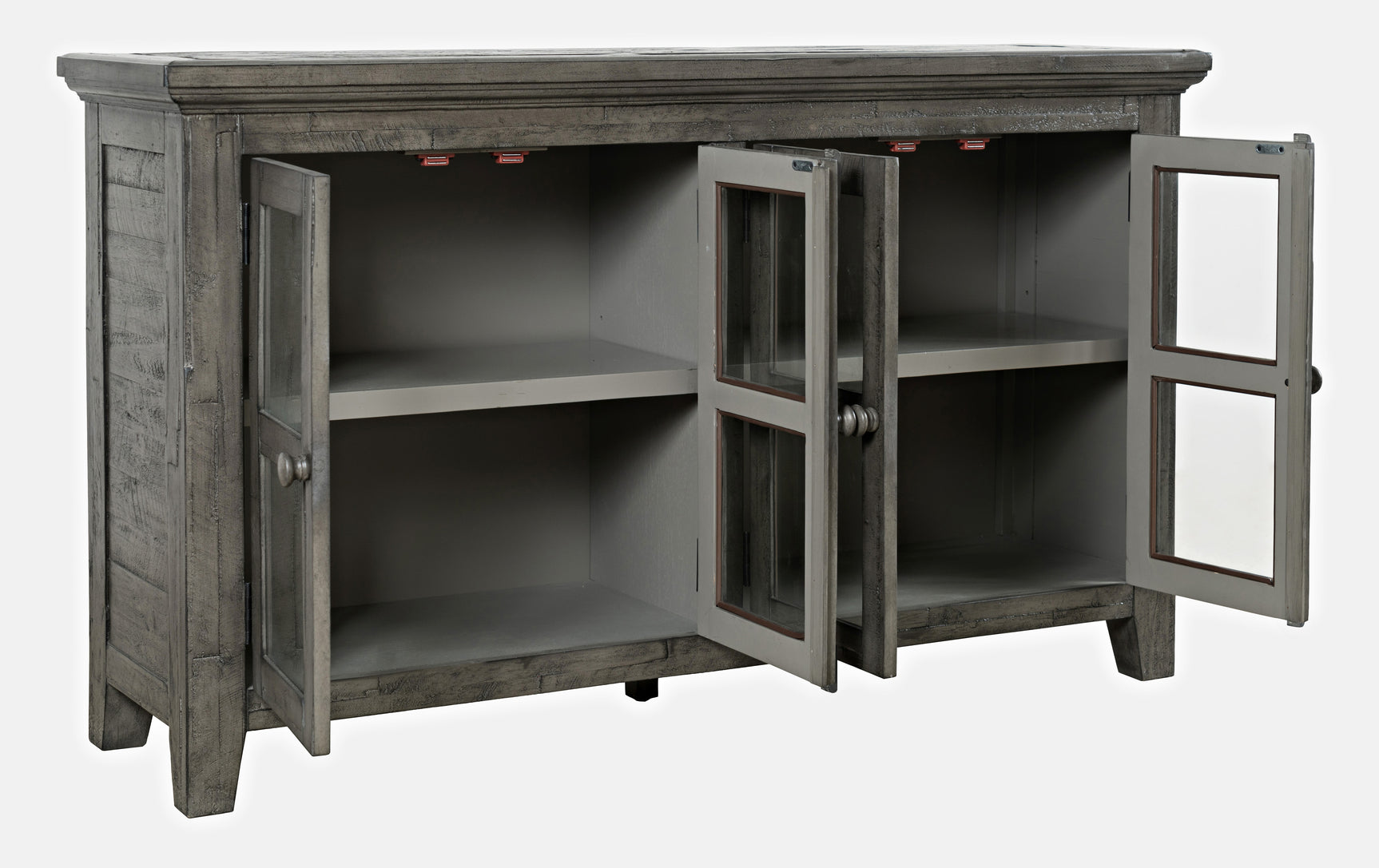 Rustic Shores Stone 4 Door Low Cabinet - Ornate Home