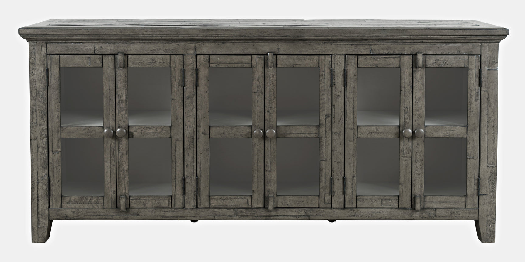 Rustic Shores Stone 6 Door Low Accent Cabinet - Ornate Home