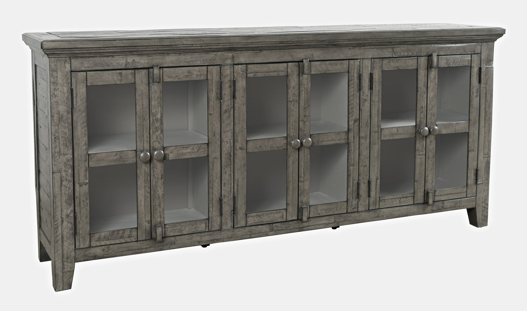 Rustic Shores Stone 6 Door Low Cabinet - Ornate Home