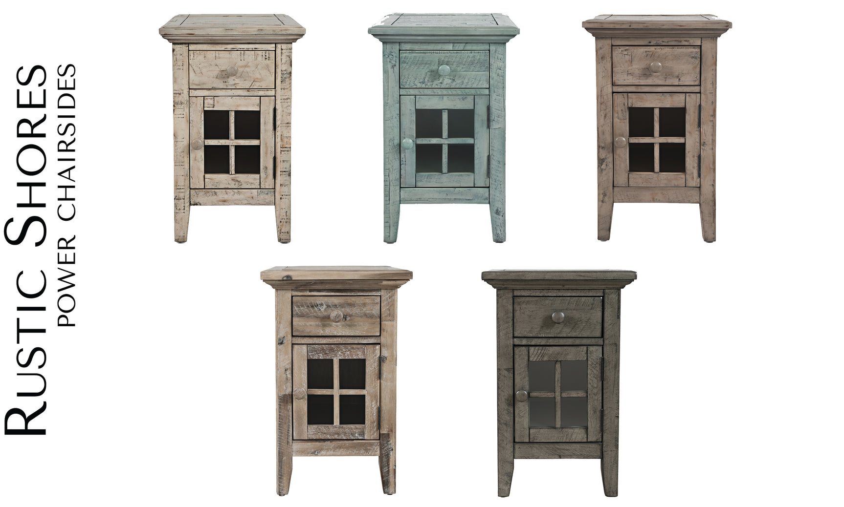 Rustic Shores Stone Power Chairside Table - Ornate Home