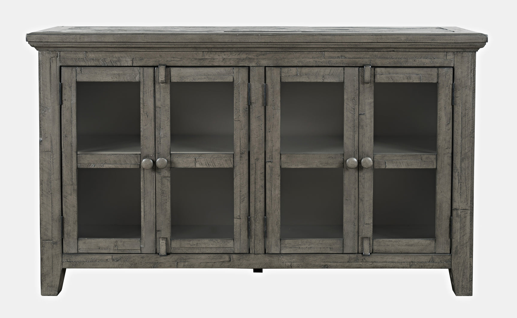 Rustic Shores Stone Rustic Shore 4 Door Low Accent Cabinet - Ornate Home