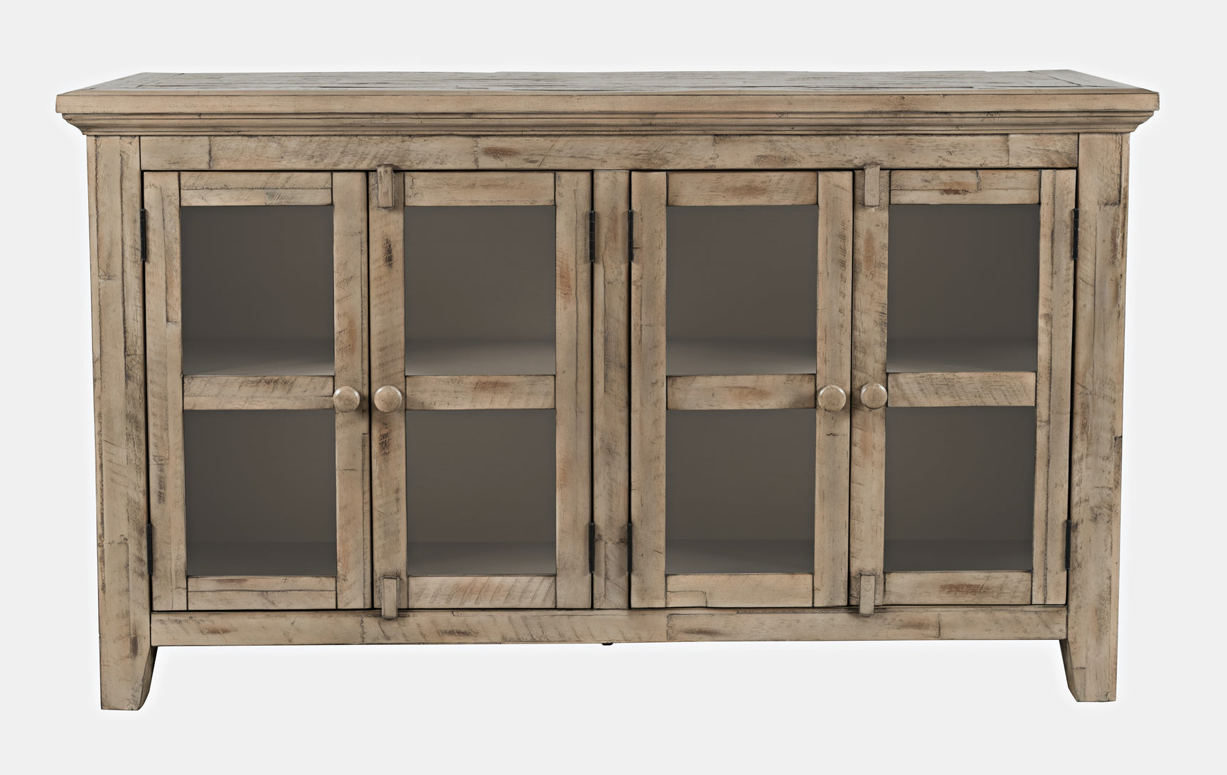 Rustic Shores Watch Hill Weathered Grey 4 Door Low Cabinet - Ornate Home