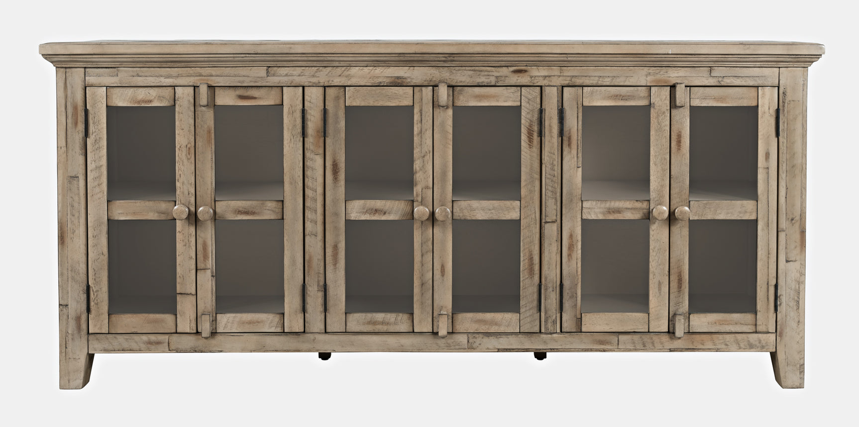 Rustic Shores Watch Hill Weathered Grey 6 Door Low Cabinet - Ornate Home