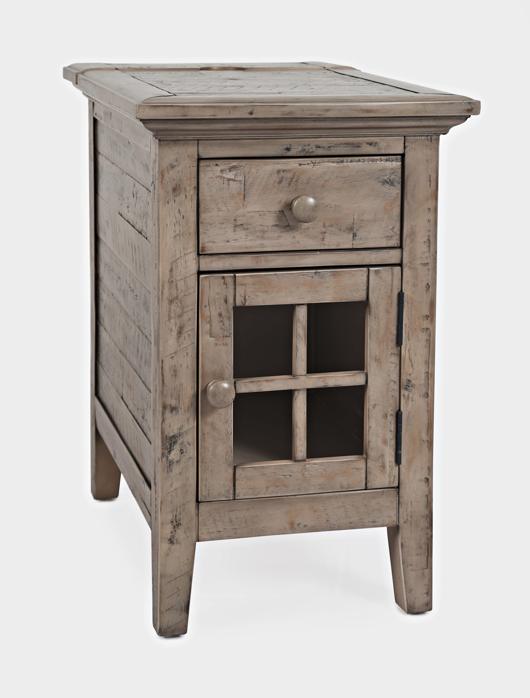 Rustic Shores Watch Hill Weathered Grey Power Chairside Table - Ornate Home