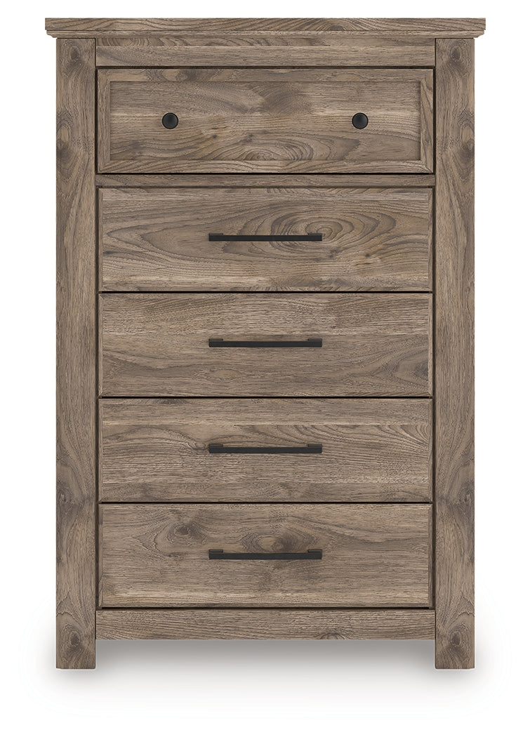 Rusticott Brown Five Drawer Chest (Online Special Price) - Ornate Home