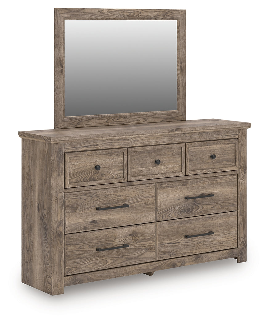 Rusticott Brown Queen Poster Bed, Dresser, Mirror and Nightstand - Ornate Home