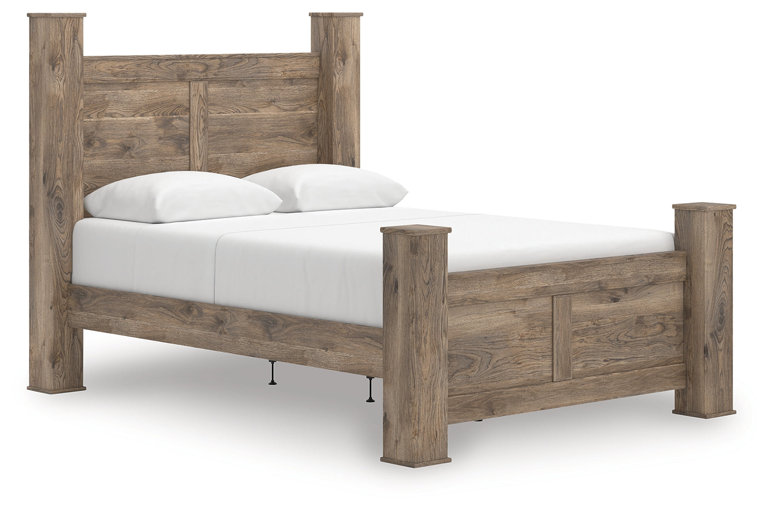 Rusticott Brown Queen Poster Bed, Dresser, Mirror and Nightstand - Ornate Home