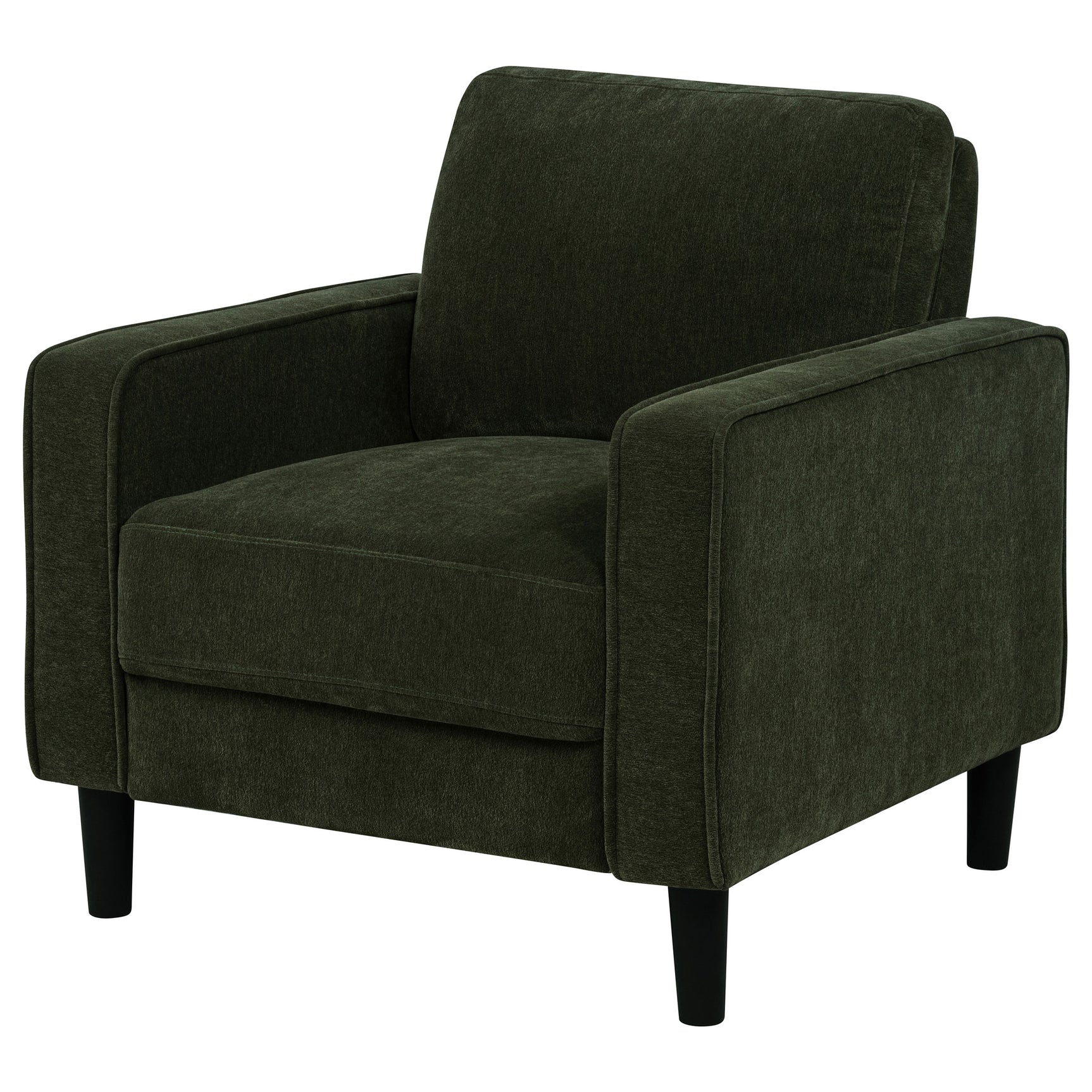 Ruth Matcha Green Fabric Upholstered Track Arm Accent Chair - Ornate Home