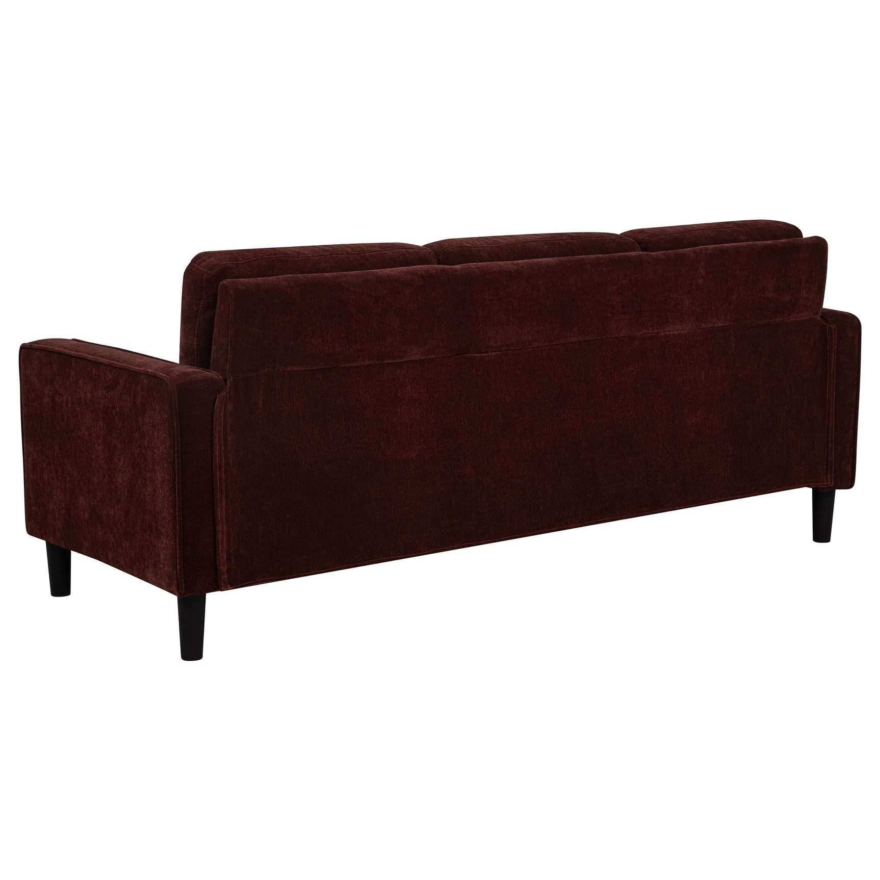 Ruth Rust Red 3-piece Fabric Upholstered Track Arm Sofa Set - Ornate Home