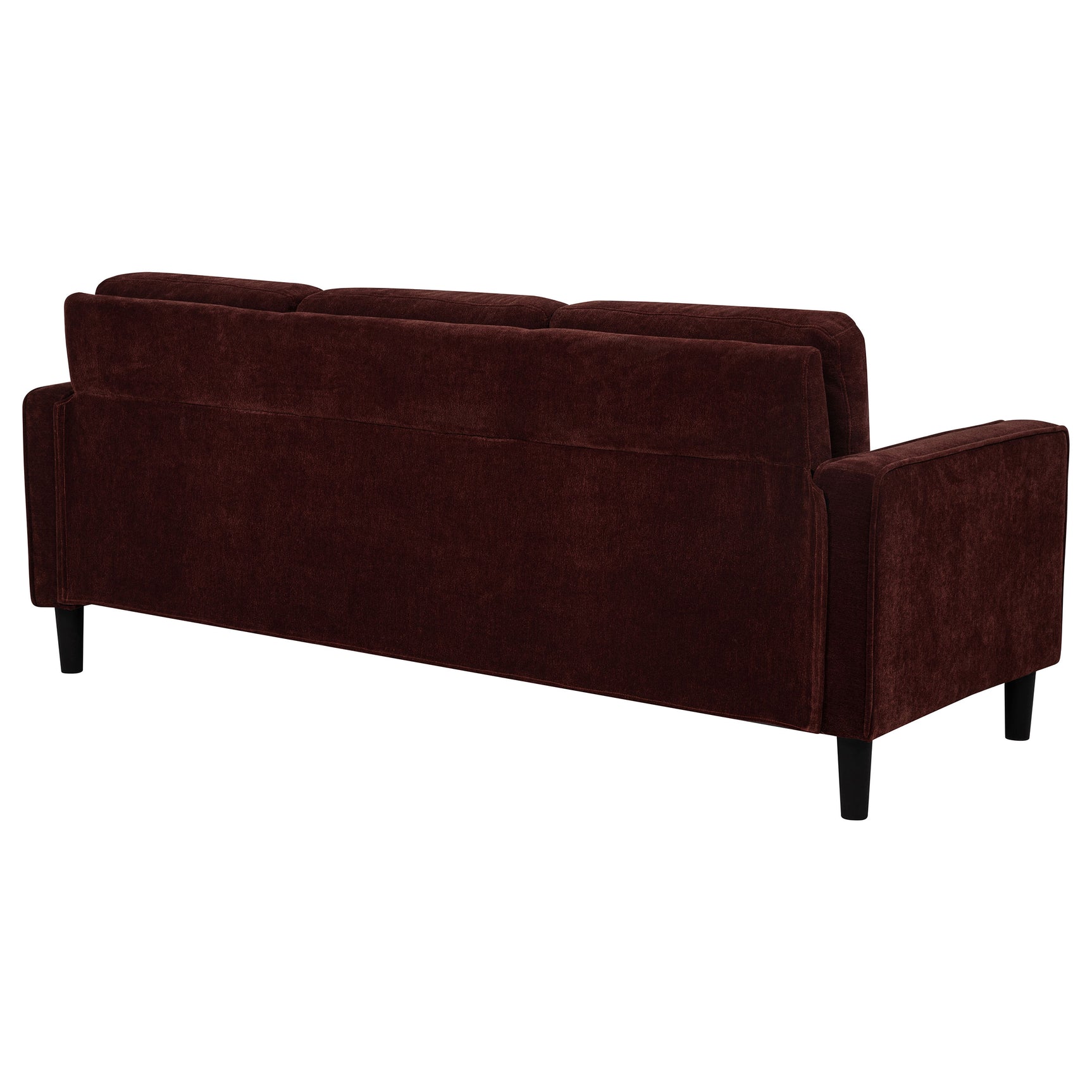 Ruth Rust Red 77-inch Fabric Upholstered Track Arm Sofa - Ornate Home